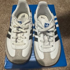 Adidas Samba OG Kids' Shoes - Tan and White ( worn )